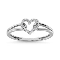 Thumbnail for 10K White Gold 1/20 Ctw Diamond Heart Ring