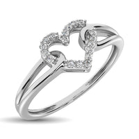 Thumbnail for 10K White Gold 1/20 Ctw Diamond Heart Ring
