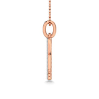 Thumbnail for 10K Rose Gold 1/10 Ctw Diamond Double Heart Pendant