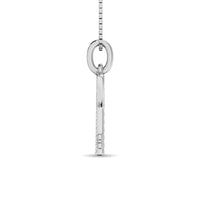 Thumbnail for 10K White Gold 1/10 Ctw Diamond Double Heart Pendant