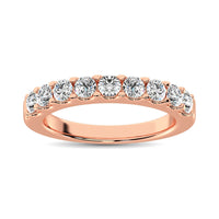 Thumbnail for 14K Rose Gold Diamond 3/4 Ct.Tw. 9 Stone Anniversary Band