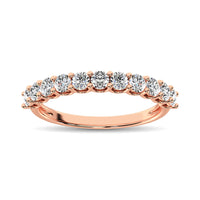 Thumbnail for 14K Rose Gold Diamond 3/4 Ct.Tw. 9 Stone Anniversary Band