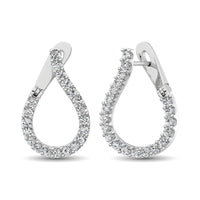 Thumbnail for 14K White Gold Diamond 4 Ct.Tw. Hoop Earrings