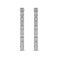 Thumbnail for 14K White Gold Diamond 1 1/2 Ct.Tw. In and Out Hoop Earrings