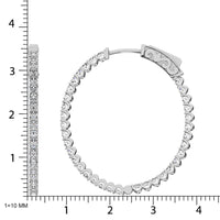 Thumbnail for 14K White Gold Diamond 1 1/2 Ct.Tw. In and Out Hoop Earrings