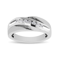 Thumbnail for 10K White Gold 1/10 Ct.Tw. Diamond Seven Stone Mens Band