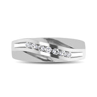 Thumbnail for 10K White Gold 1/4 Ct.Tw. Diamond Seven Stone Mens Band