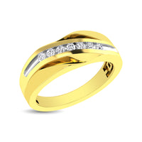 Thumbnail for 10K Yellow Gold 1/2 Ct.Tw. Diamond Seven Stone Mens Band