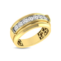 Thumbnail for 10K Yellow Gold 1 Ctw Round Cut Diamond Mens Wedding Band