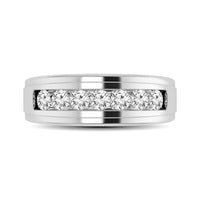 Thumbnail for 10K White Gold 1/4 Ct.Tw. Diamond Satin Finish Mens Band