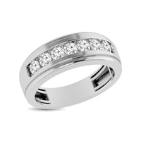 Thumbnail for 10K White Gold 1/4 Ct.Tw. Diamond Satin Finish Mens Band