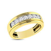 Thumbnail for 10K Yellow Gold 1/2 Ct.Tw. Diamond Satin Finish Mens Band
