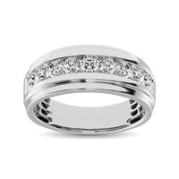 Thumbnail for 10K White Gold 1/2 Ct.Tw. Diamond Satin Finish Mens Band
