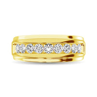 Thumbnail for 10K Yellow Gold 1/6 Ct.Tw. Diamond Satin Finish Ladies Band