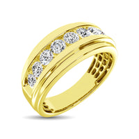 Thumbnail for 10K Yellow Gold 1/2 Ct.Tw. Diamond Satin Finish Mens Band