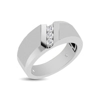 Thumbnail for 10K White Gold 1/6 Ct.Tw. Diamond Three Stone Mens Band