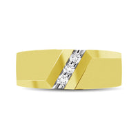 Thumbnail for 10K Yellow Gold 1/10 Ct.Tw. Diamond Three Stone Mens Band