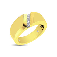 Thumbnail for 10K Yellow Gold 1/10 Ct.Tw. Diamond Three Stone Mens Band