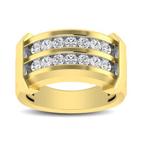 Thumbnail for 10K Yellow Gold 1/5 Ctw Round Cut Diamond Mens Wedding Band