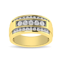 Thumbnail for 10K Yellow Gold 1/2 Ctw Round Cut Diamond Mens Wedding Band