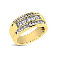 Thumbnail for 10K Yellow Gold 1/2 Ctw Round Cut Diamond Mens Wedding Band