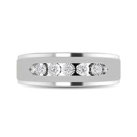 Thumbnail for 10K White Gold 1/6 Ct.Tw. Diamond Illusion Mens Band