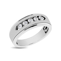 Thumbnail for 10K White Gold 1/6 Ct.Tw. Diamond Illusion Mens Band
