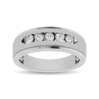 Thumbnail for 10K White Gold 1/6 Ct.Tw. Diamond Illusion Mens Band
