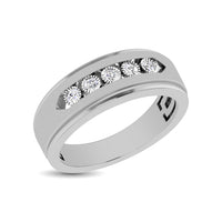 Thumbnail for 10K White Gold 1/6 Ct.Tw. Diamond Illusion Mens Band