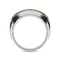 Thumbnail for 10K White Gold with Accent of 10K Yellow Gold 1/4 Ct.Tw. Diamond 7 Stone Mens Band