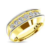 Thumbnail for 10K Yellow Gold with Accent of 10K White Gold 1/4 Ct.Tw. Diamond 7 Stone Mens Band