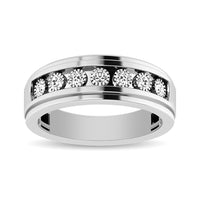 Thumbnail for 10K White Gold 1/3 Ct.Tw. Diamond Illusion Mens Band