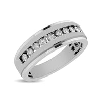 Thumbnail for 10K White Gold 1/10 Ct.Tw. Diamond Illusion Mens Band