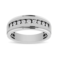 Thumbnail for 10K White Gold 1/10 Ct.Tw. Diamond Illusion Mens Band