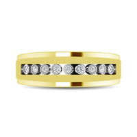 Thumbnail for 10K Yellow Gold 1/10 Ct.Tw. Diamond Illusion Mens Band