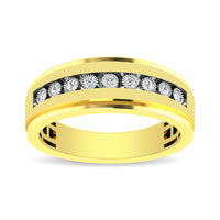 Thumbnail for 10K Yellow Gold 1/10 Ct.Tw. Diamond Illusion Mens Band