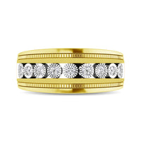 Thumbnail for 10K Yellow Gold 1/2 Ct.Tw. Diamond 9 Stone Illusion Mens Band