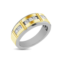 Thumbnail for 10K Two Tone 1/10 Ct.Tw. Diamond 7 stone Mens Band