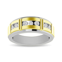 Thumbnail for 10K Two Tone 1/10 Ct.Tw. Diamond 7 stone Mens Band