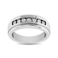 Thumbnail for 10K White Gold 1/10 Ct.Tw. Diamond Illusion Mens Band