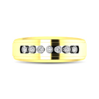 Thumbnail for 10K Yellow Gold 1/10 Ct.Tw. Diamond Illusion Mens Band