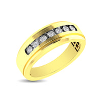Thumbnail for 10K Yellow Gold 1/10 Ct.Tw. Diamond Illusion Mens Band