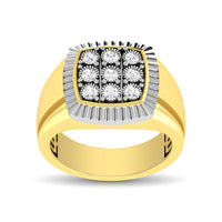 Thumbnail for 10K Yellow Gold 1/5 Ct.Tw. Diamond Illusion Men's Fashion Ring