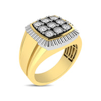 Thumbnail for 10K Yellow Gold 1/5 Ct.Tw. Diamond Illusion Men's Fashion Ring