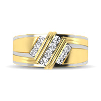 Thumbnail for 10K Yellow Gold 1/2 Ctw Round Cut Diamond Mens Wedding Band