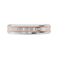 Thumbnail for 10K White Gold 1/6 Ct.Tw. Diamond Milgrain finish Ladies Band