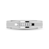 Thumbnail for 10K White Gold 1/20 Ct.Tw. Diamond Comfort Fit Ladies Band