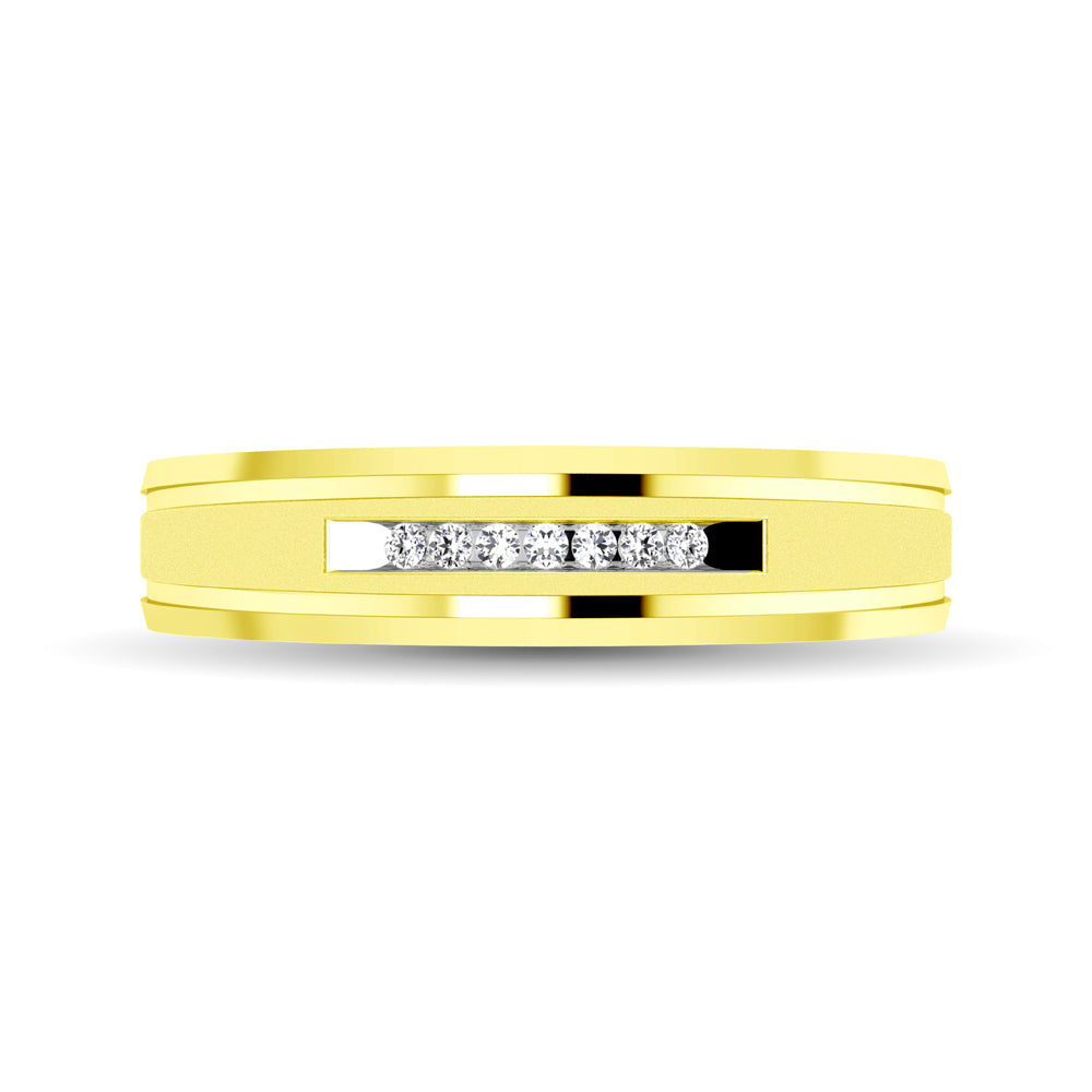 10K Yellow Gold 1/20 Ct.Tw. Diamond Comfort Fit Ladies Band