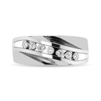 Thumbnail for 10K White Gold 1/10 Ct.Tw. Diamond Illusion Mens Band