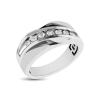Thumbnail for 10K White Gold 1/10 Ct.Tw. Diamond Illusion Mens Band